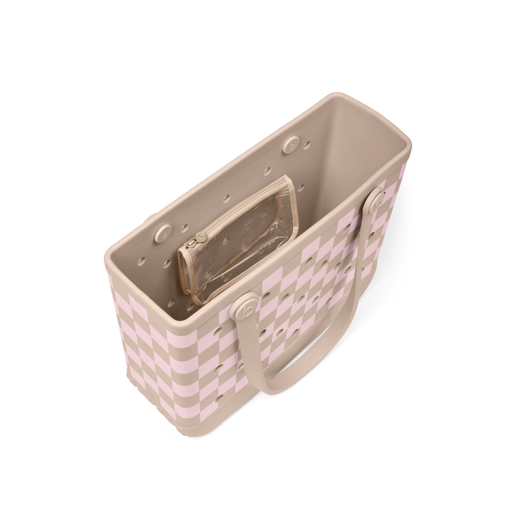 Baby Bag - Checkered Linen/ Pink Marshmallow
