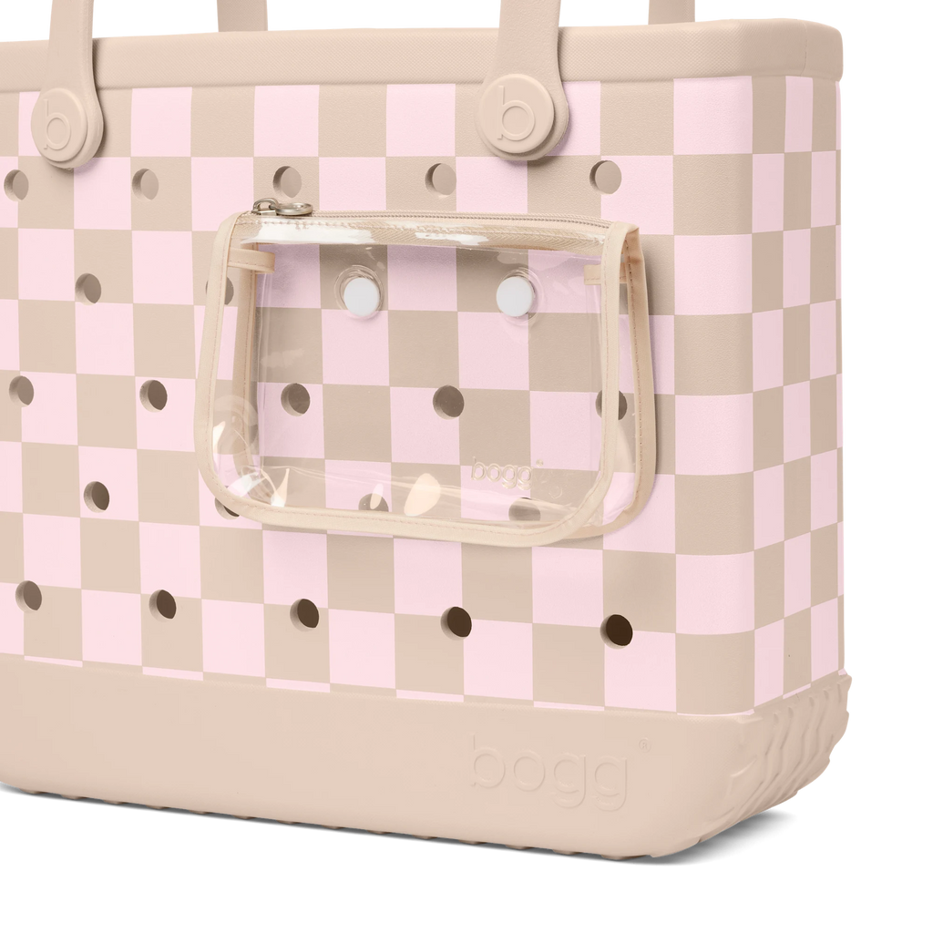 Baby Bag - Checkered Linen/ Pink Marshmallow