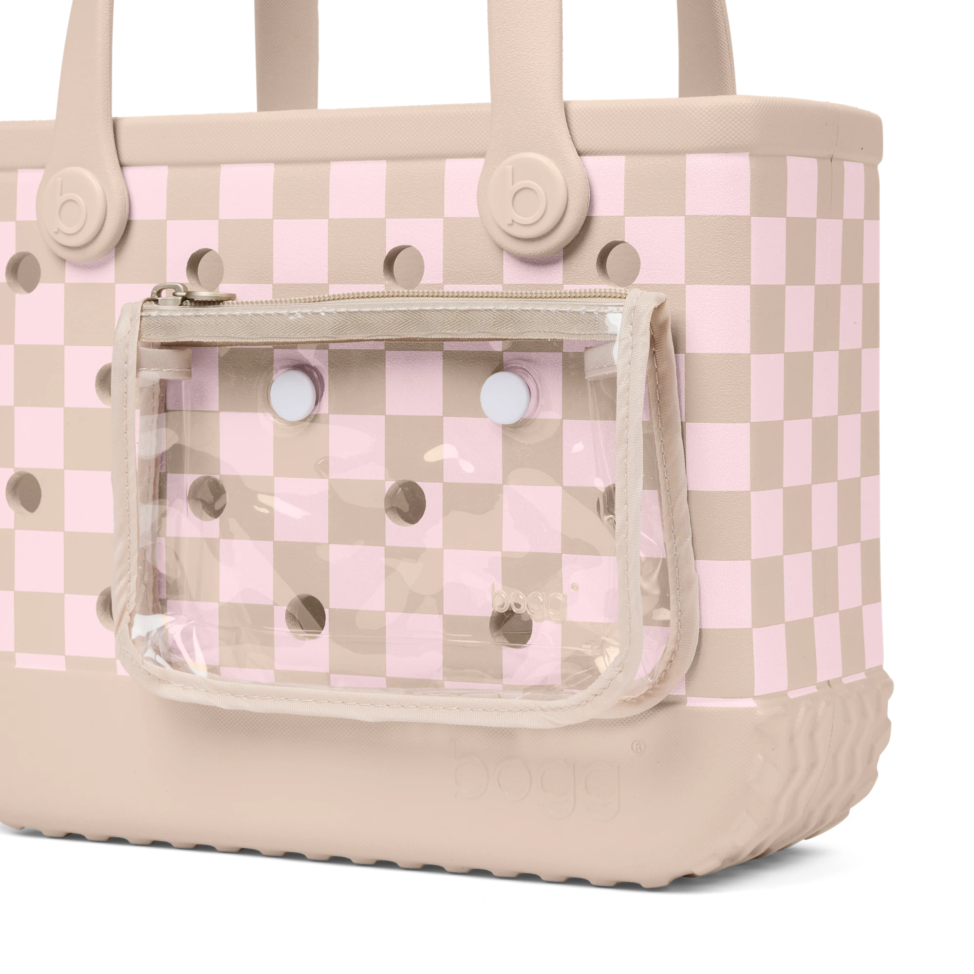 Bitty Bag - Checkered Linen/ Pink Marshmallow