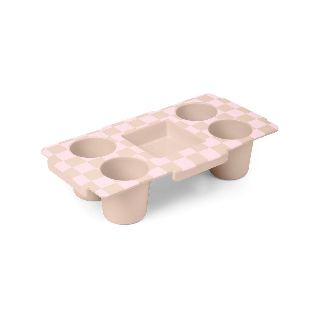 Top o' the to Ya - Checkered Linen/ Pink Marshmallow