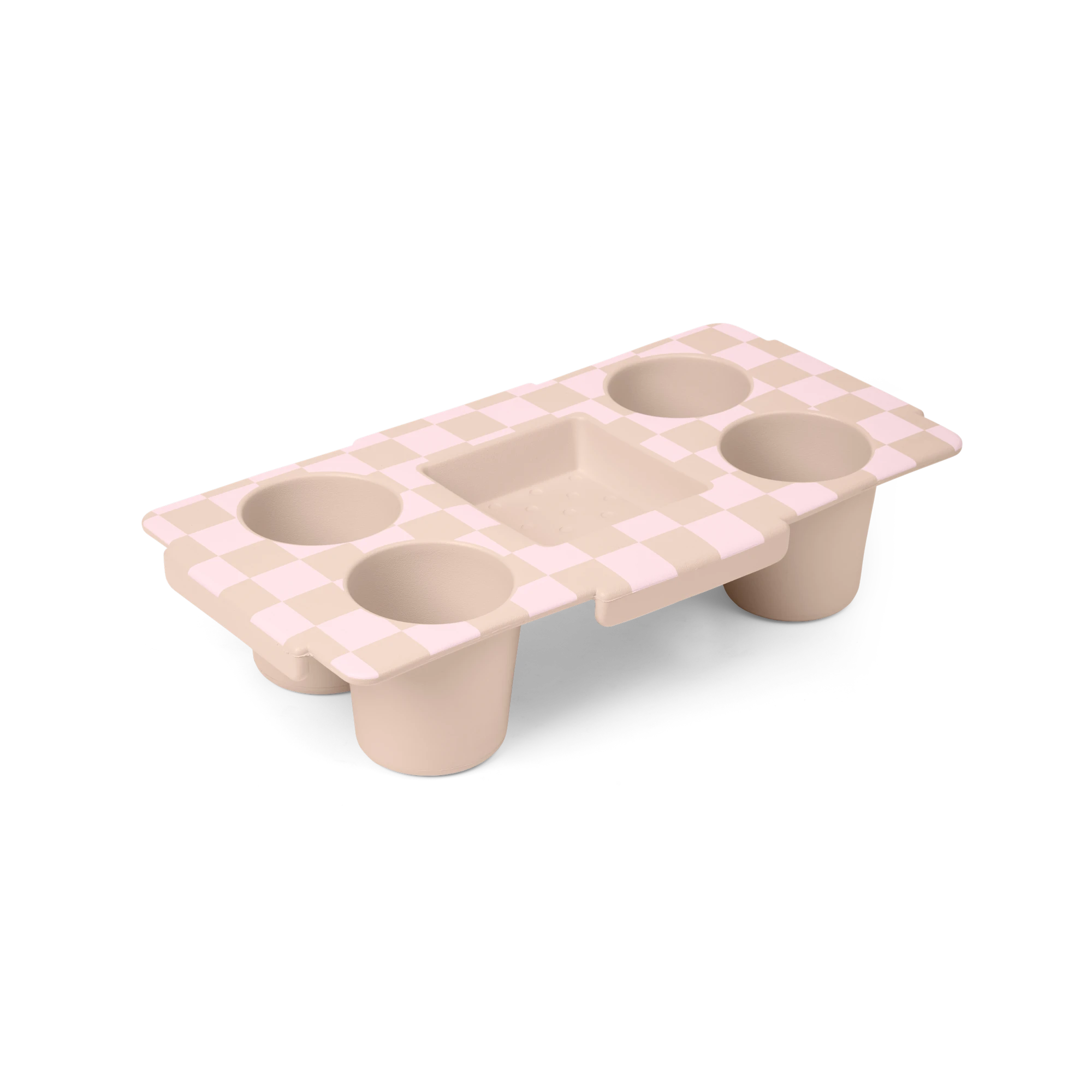 Top o' the to Ya - Checkered Linen/ Pink Marshmallow